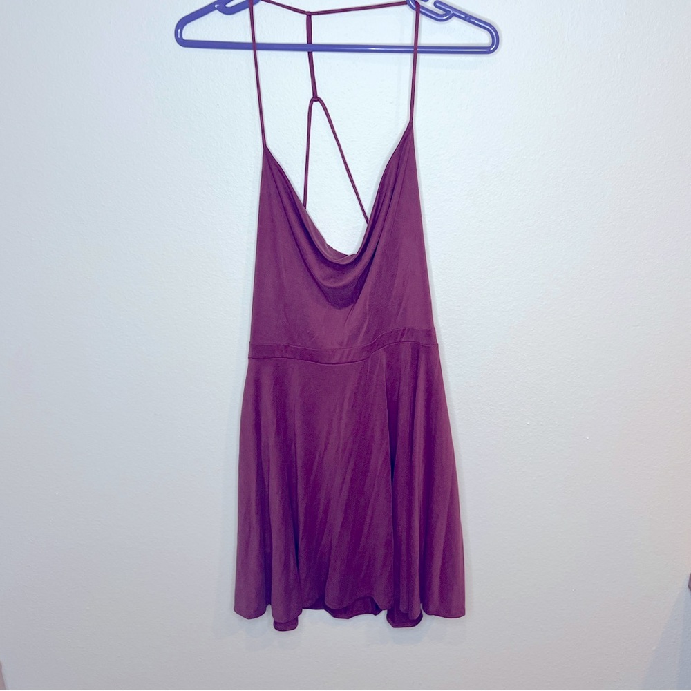 Mini Cowl Neck Burgundy Dress by Urban Outfitters